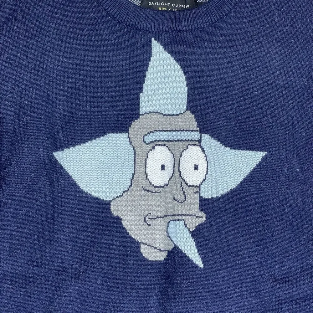 Daylight Curfew Sweater Mens Large Blue Rick & Morty Heavy Collector‎ Pullover